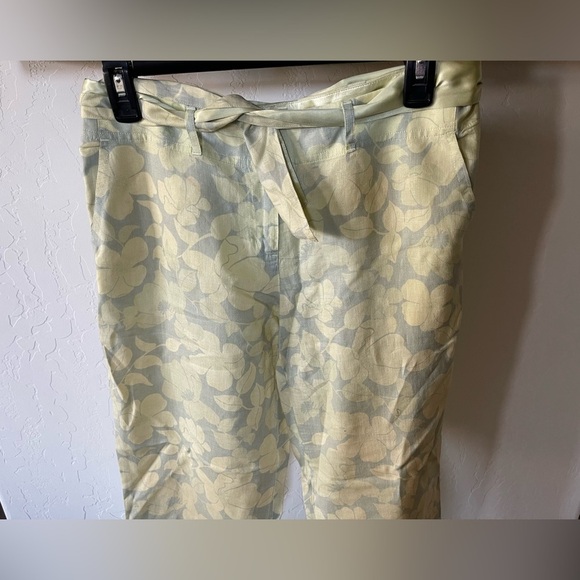 Sigrid Olsen|So be it, Tan Floral Linen Wide leg pants, lagenlook style••• - Picture 4 of 16